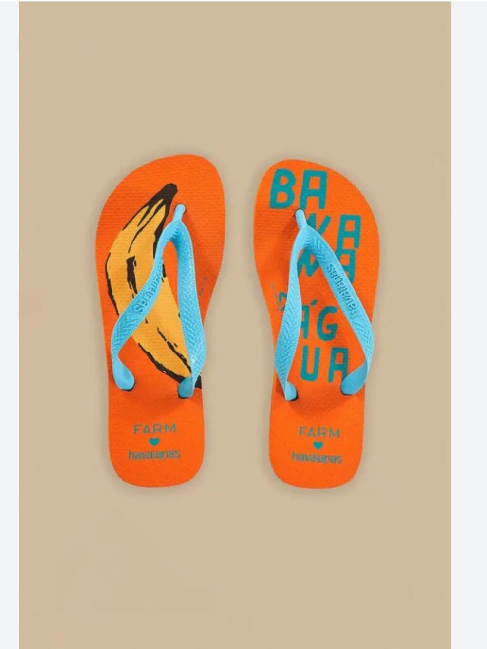 FARM RIO x HAVAIANAS Caramel Banana Dagua Sandals in Sz W11/12 M9/10 - NWT!